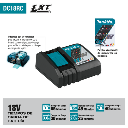 Cargador Rápido Makita DC18RC Original