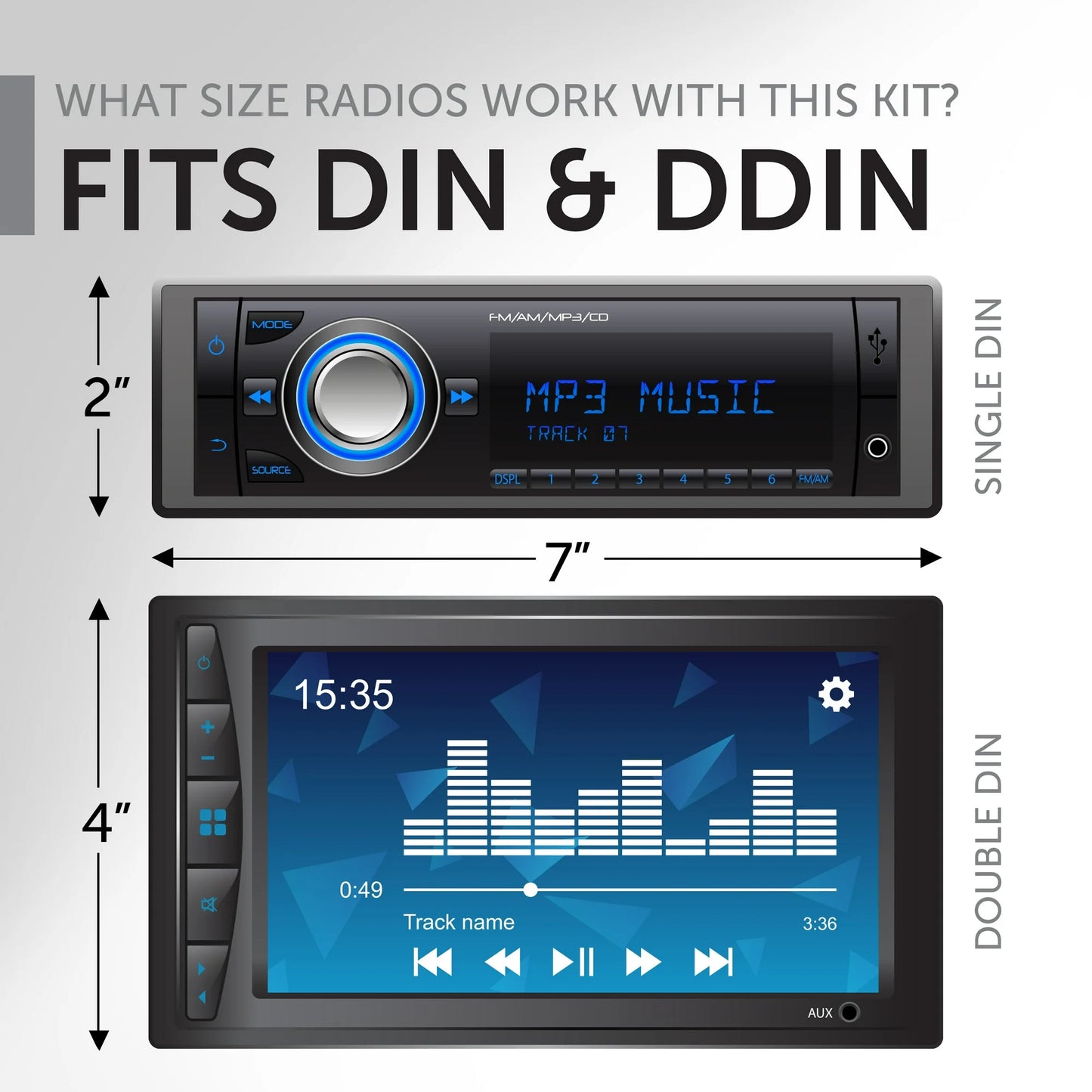 Kit de dash para instalación de radios doble DIN pScion de 1990-2017. Metra