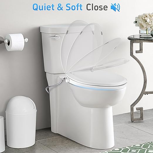 Asiento bidet sin electricidad de doble boquilla auto-limpiable para inodoros alargados 44×36×5 cm – Sineobath