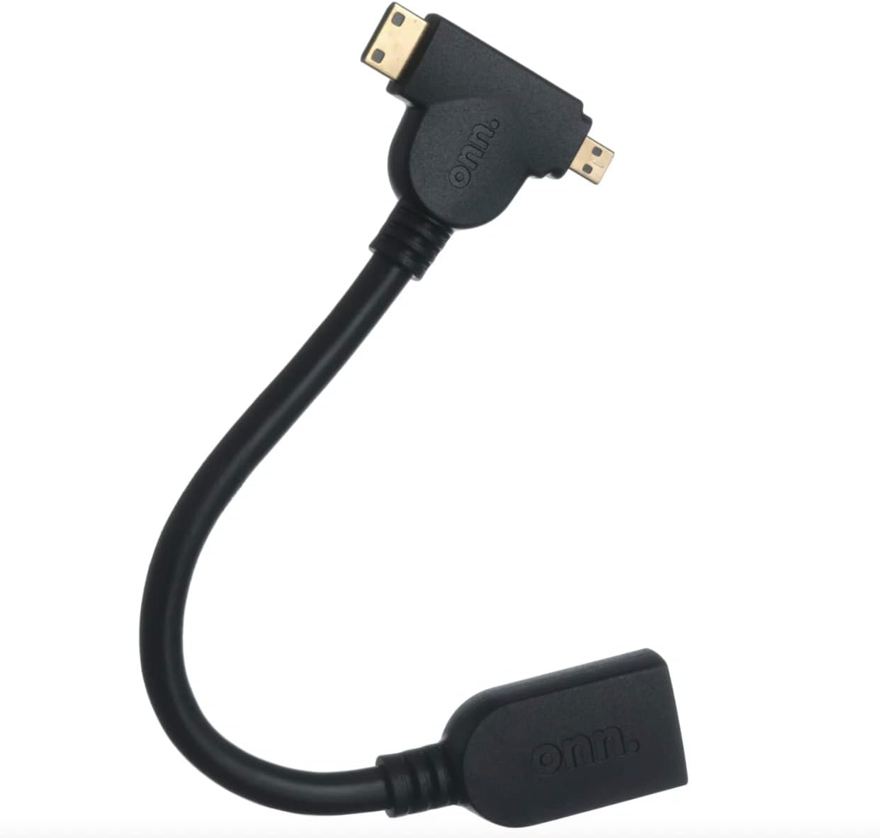 Adaptador de mini y micro HDMI a HDMI a HDMI, para GoPro, camaras digitales, Dash Cams, etc. Onn