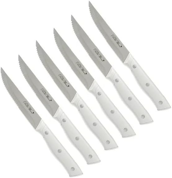 Juego de cuchillos de 14 piezas con base de madera. Disponible en turquesa y acero inox. The Pioneer woman