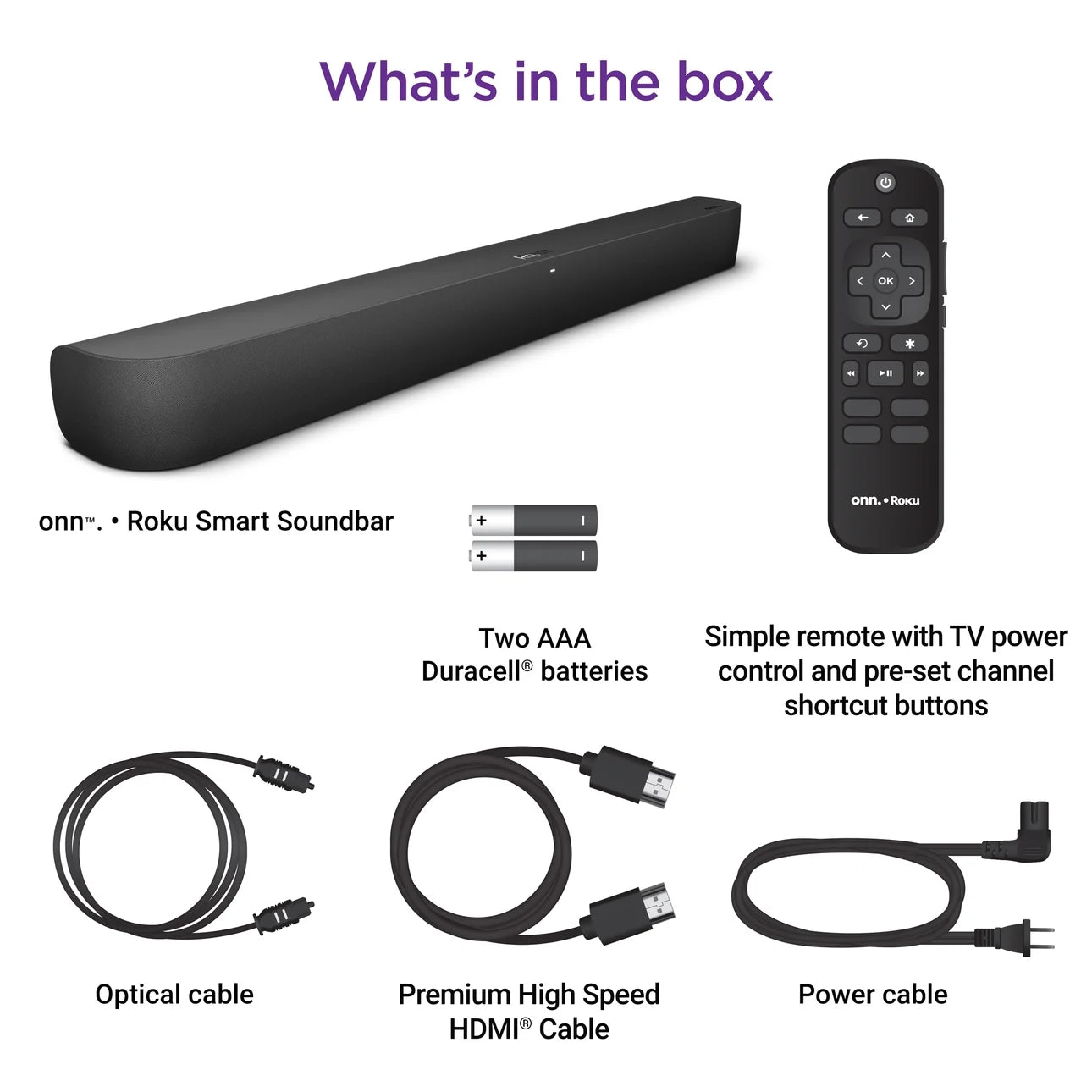Barra de sonido con Roku TV 4K integrado. onn Roku