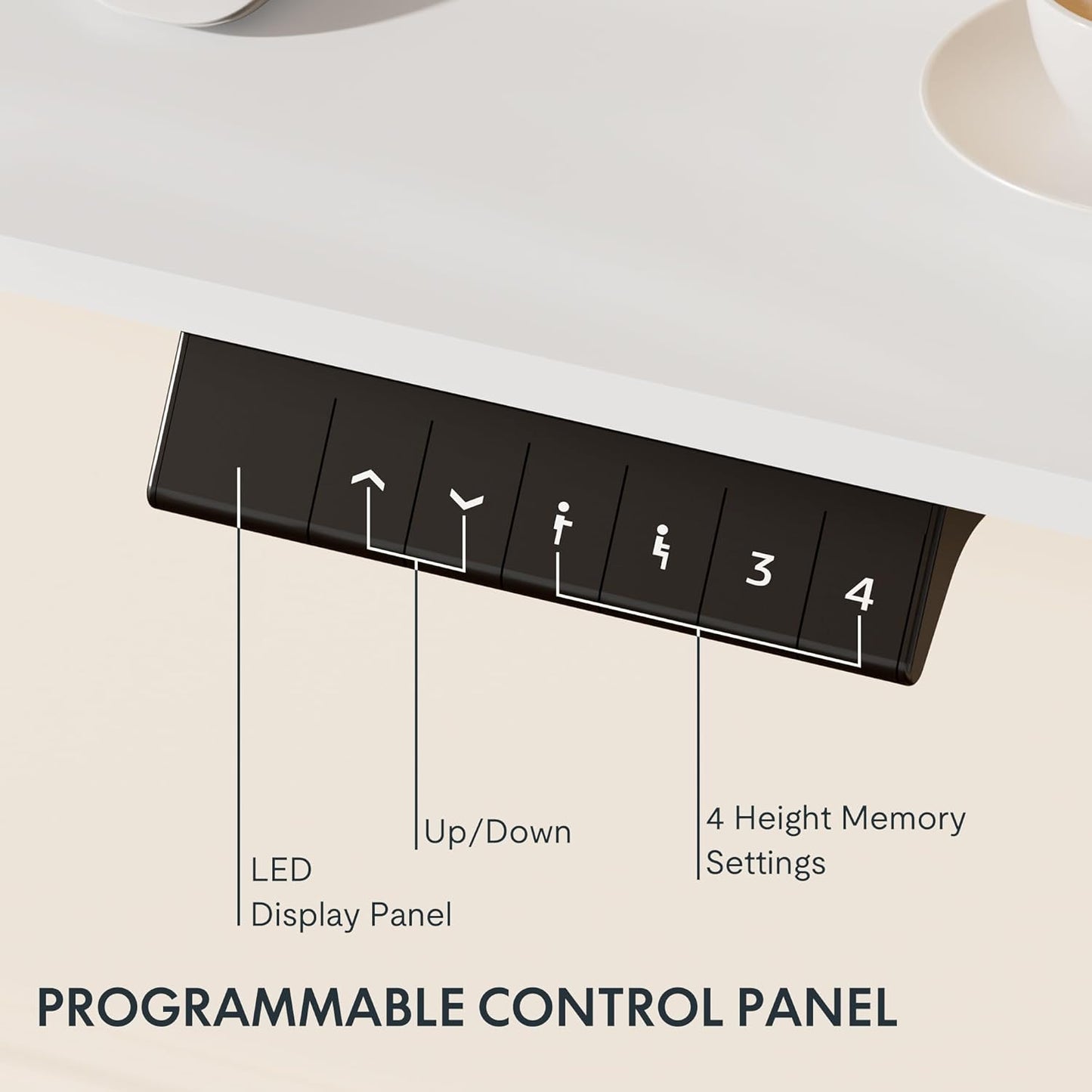 Marco electrico para escritorio con altura ajustable, color blanco FlexiSpot