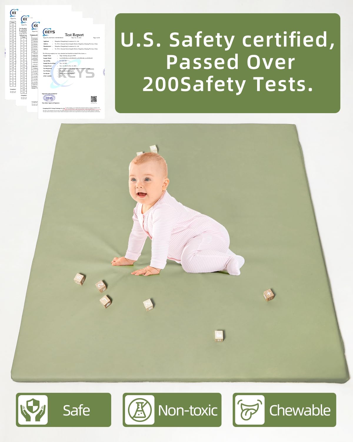 Tapete acolchado Lansber impermeable y lavable – Bebés y gateo