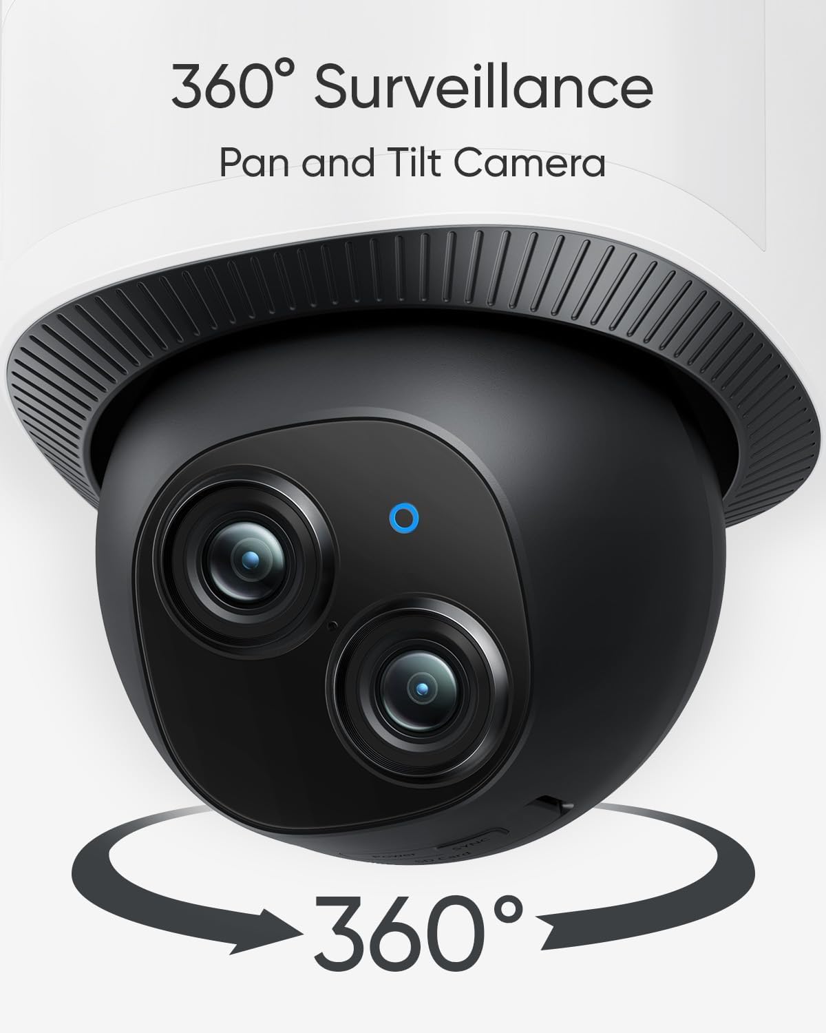 Camara de seguridad PTZ de 360°, para exteriores, con grabación, luces y detección de moviento y sirena. eufy