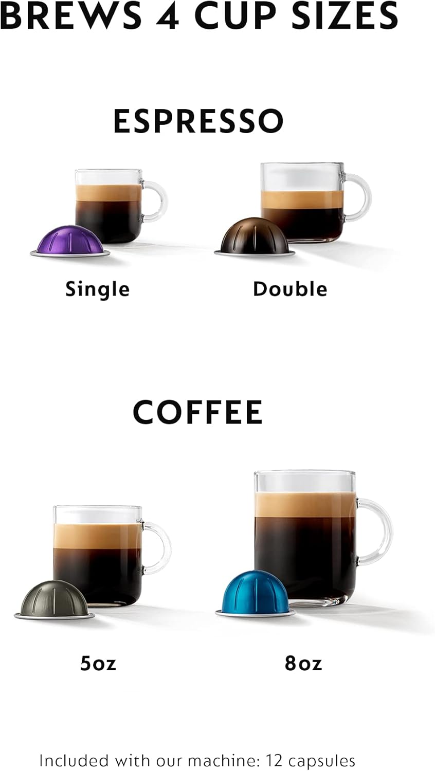Máquina de café y expreso, Nespresso VertuoPlus por De'Longhi, disponible en gris y negro