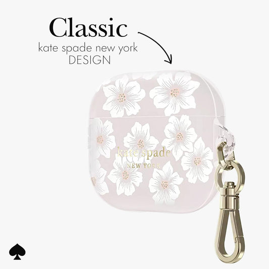 Estuche para AirPods de 3ra generación, compatible con carga inálambrica, color rosa floreado. Kate Spade
