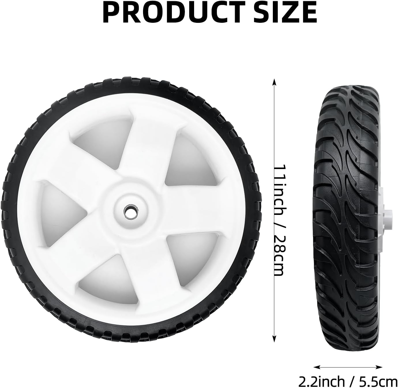 Juego de 2 ruedas motrices 28 cm para cortacésped Toro 137-4837 / 115-2885