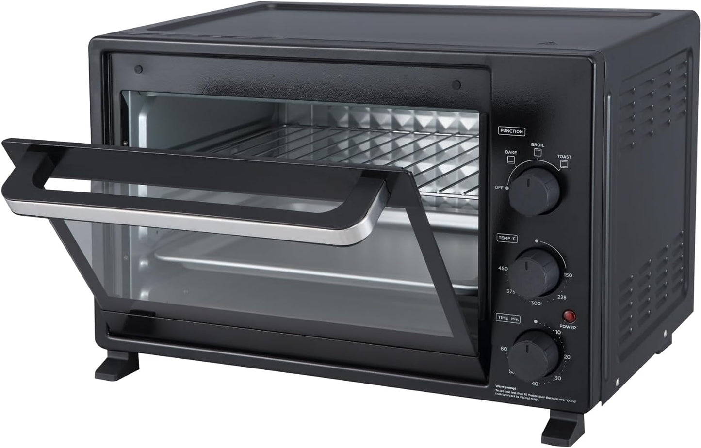 Horno tamaño familiar de 6 rebanadas de 1500 watts. Color negro, MAINSTAYS.