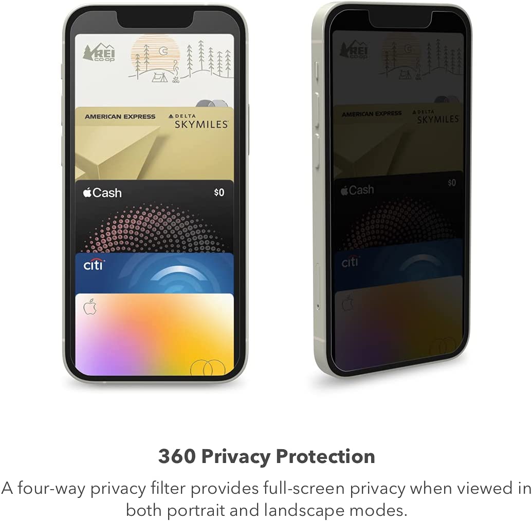 Protector de pantalla con filtro de privacidad para iPhone 13/13 Pro/13 Pro Max y 14 Plus ZAGG InvisibleShield Glass Elite Privacy