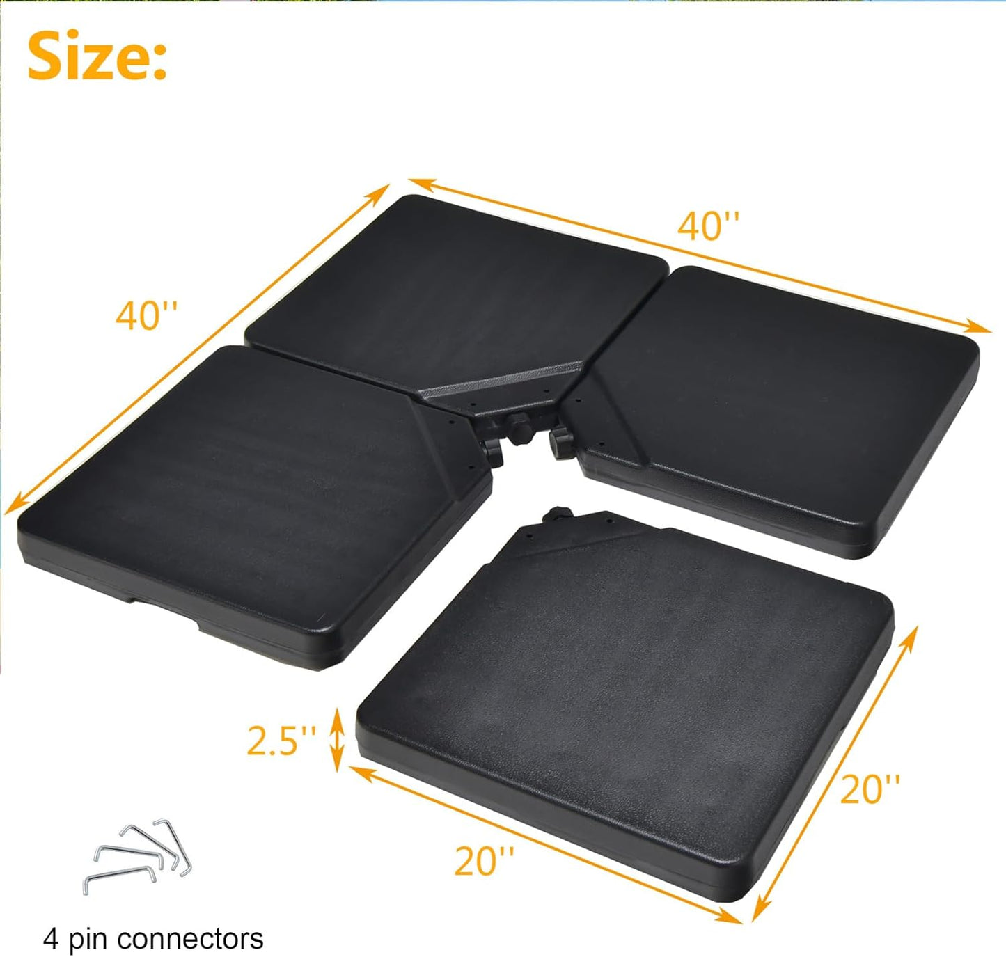 Base rellenable para sombrilla de patio offset de hasta 60 kg aprox. – Giantex