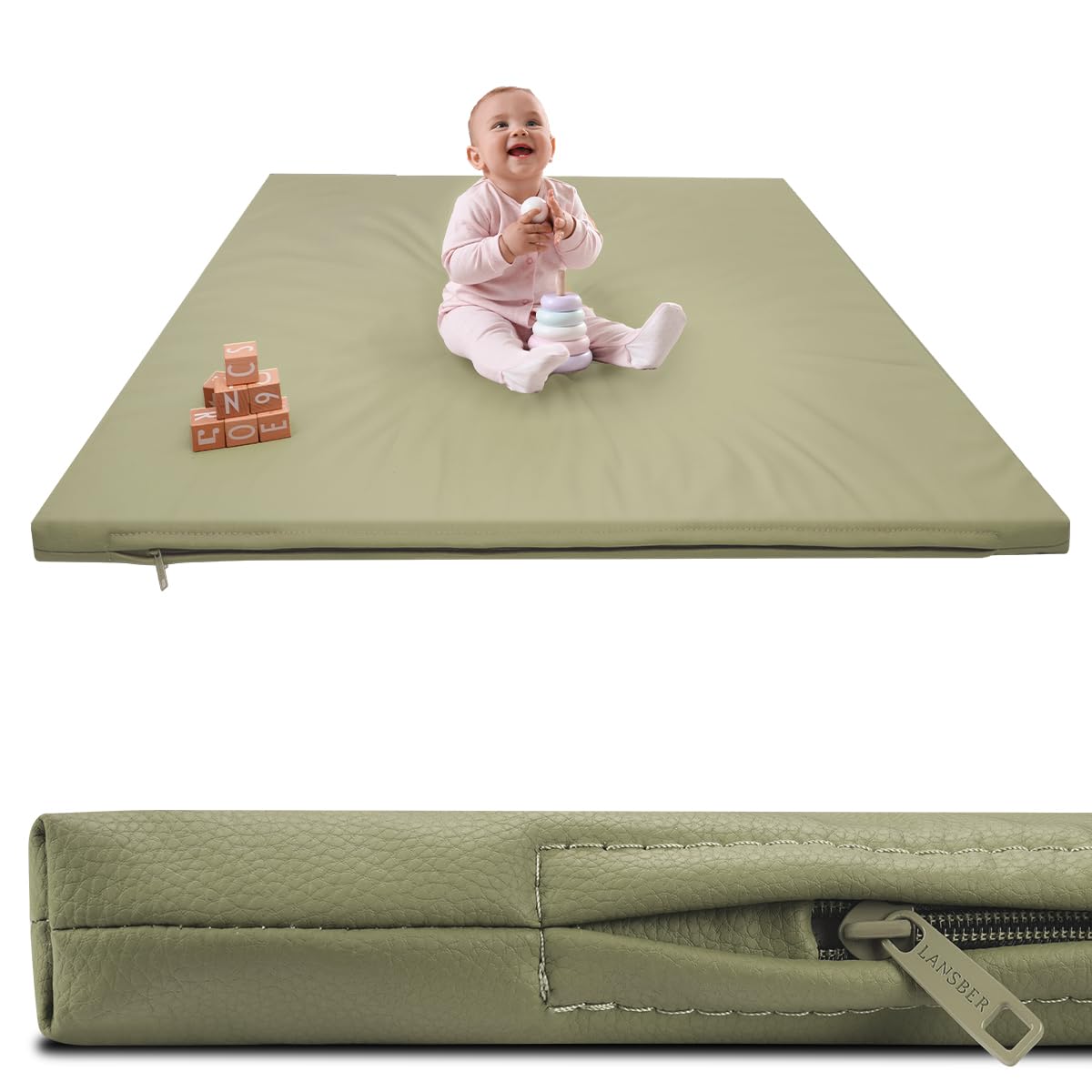 Tapete acolchado Lansber impermeable y lavable – Bebés y gateo