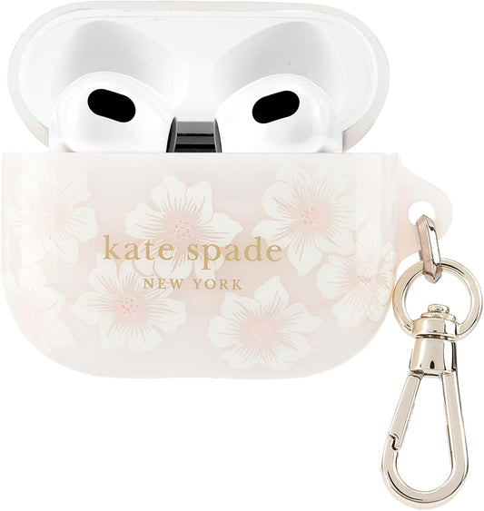 Estuche para AirPods de 3ra generación, compatible con carga inálambrica, color rosa floreado. Kate Spade