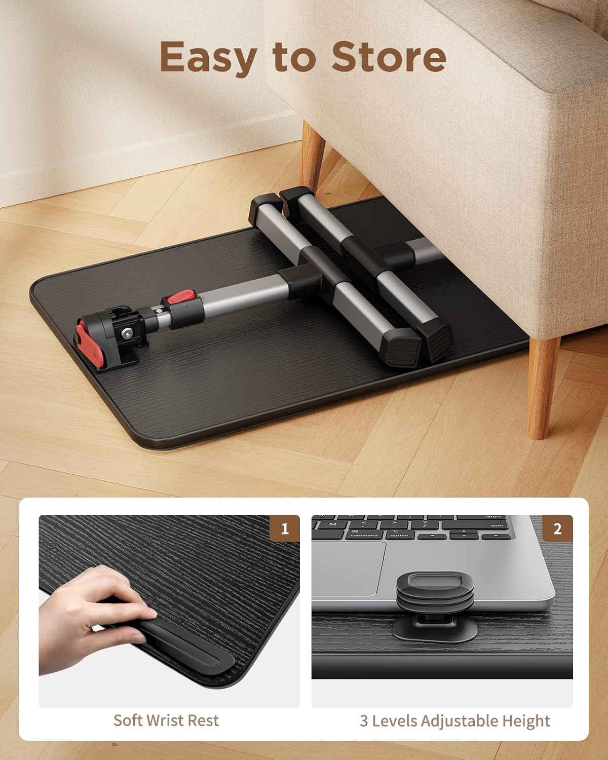 Mesa portátil ajustable 60 × 33 cm con inclinación y altura regulable – Saiji