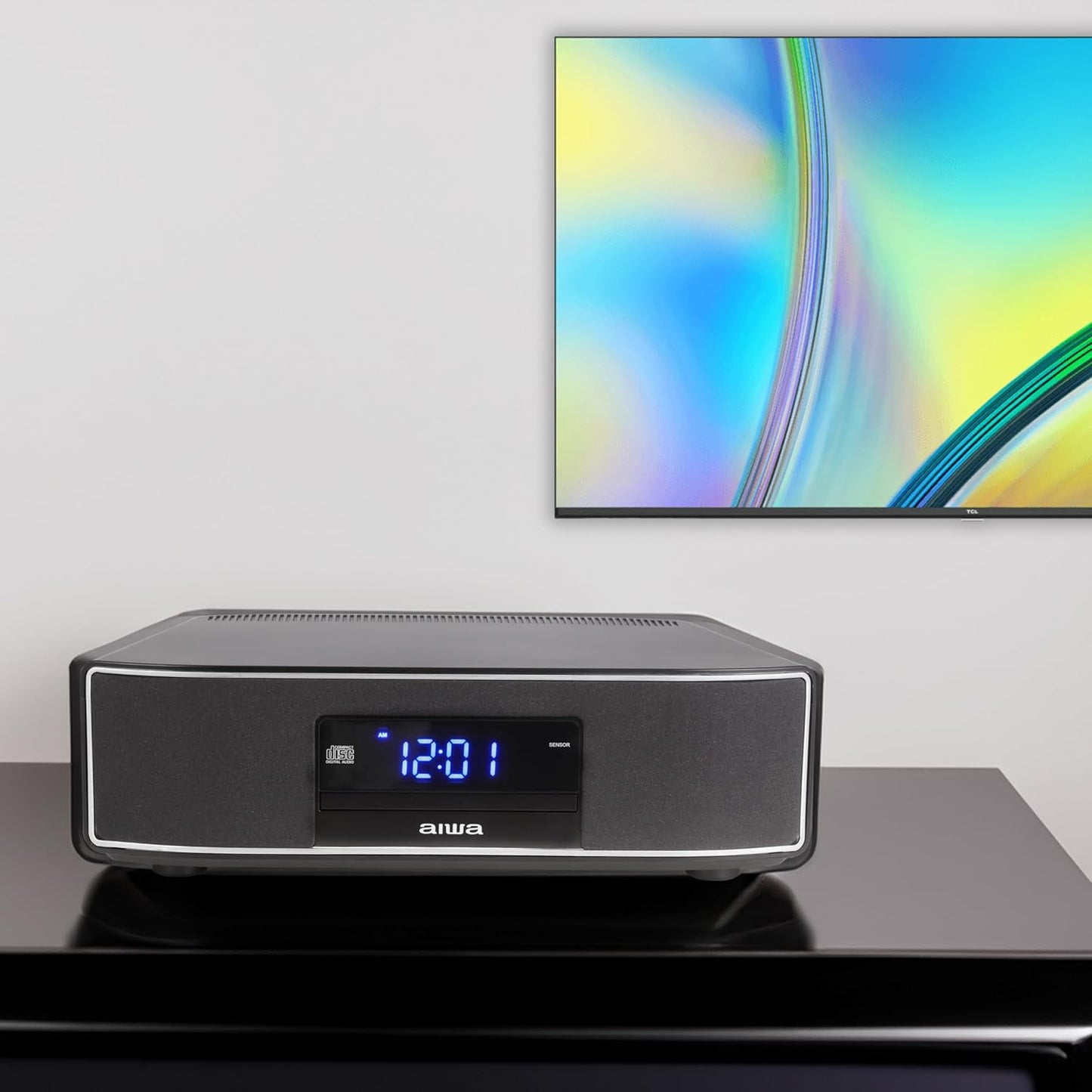 Parlante de 30 W, con bluetooth, reproductor de CD´s, entrada óptica y radio FM. AIWA Exos Home Speaker