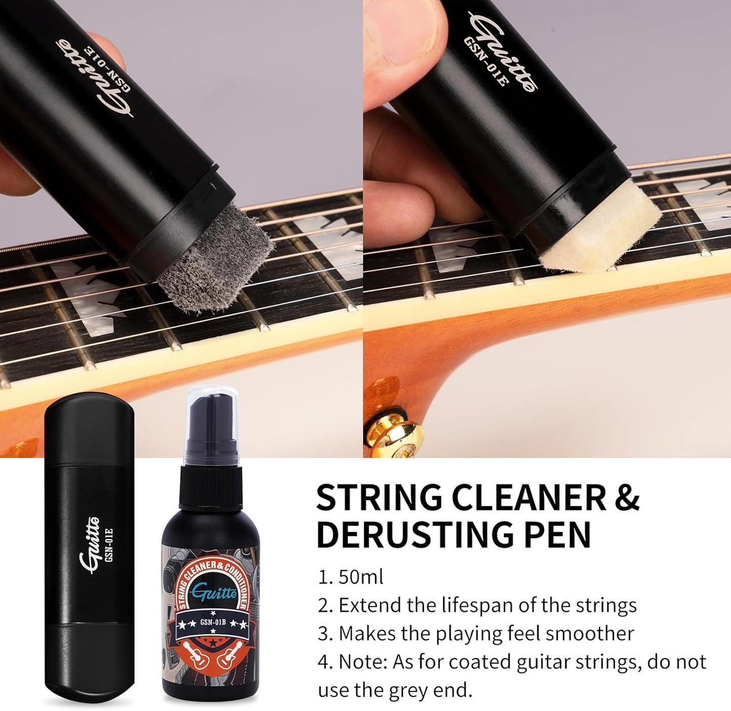 Kit todo en uno para limpieza de guitarras para limpiar, restaurar, proteger y pulir.