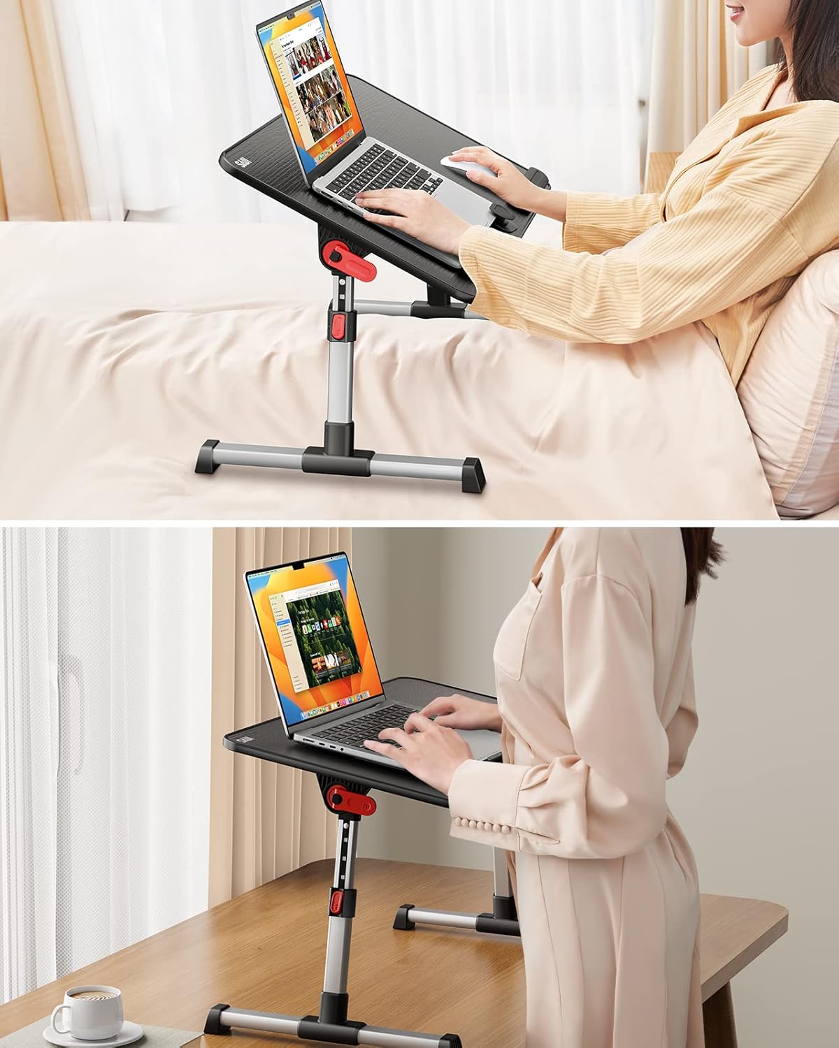 Mesa portátil ajustable 60 × 33 cm con inclinación y altura regulable – Saiji