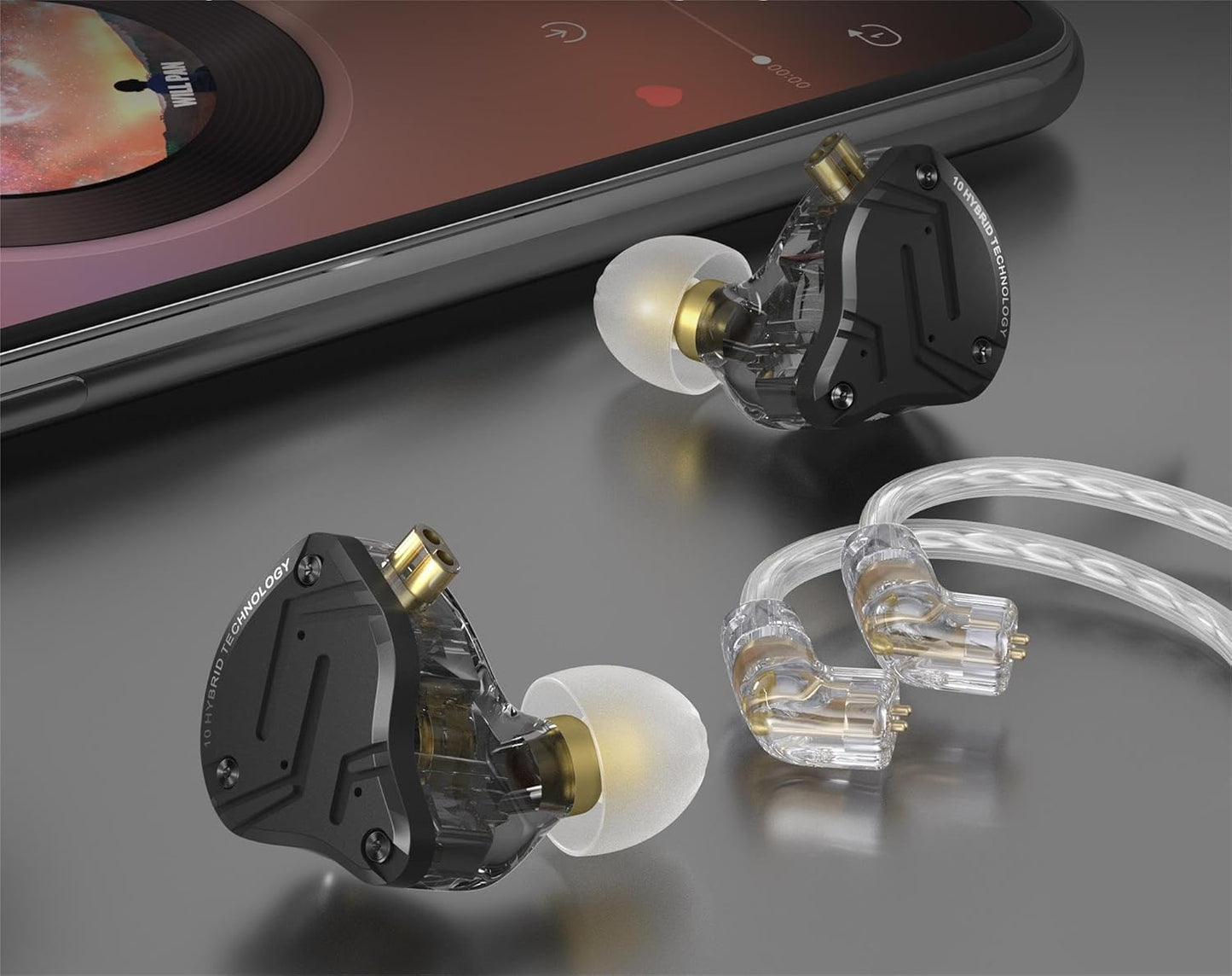 In ears KZ ZS10 Pro X de 10 drivers para monitoreo en vivo y Studio. 4BA 1DD KZ