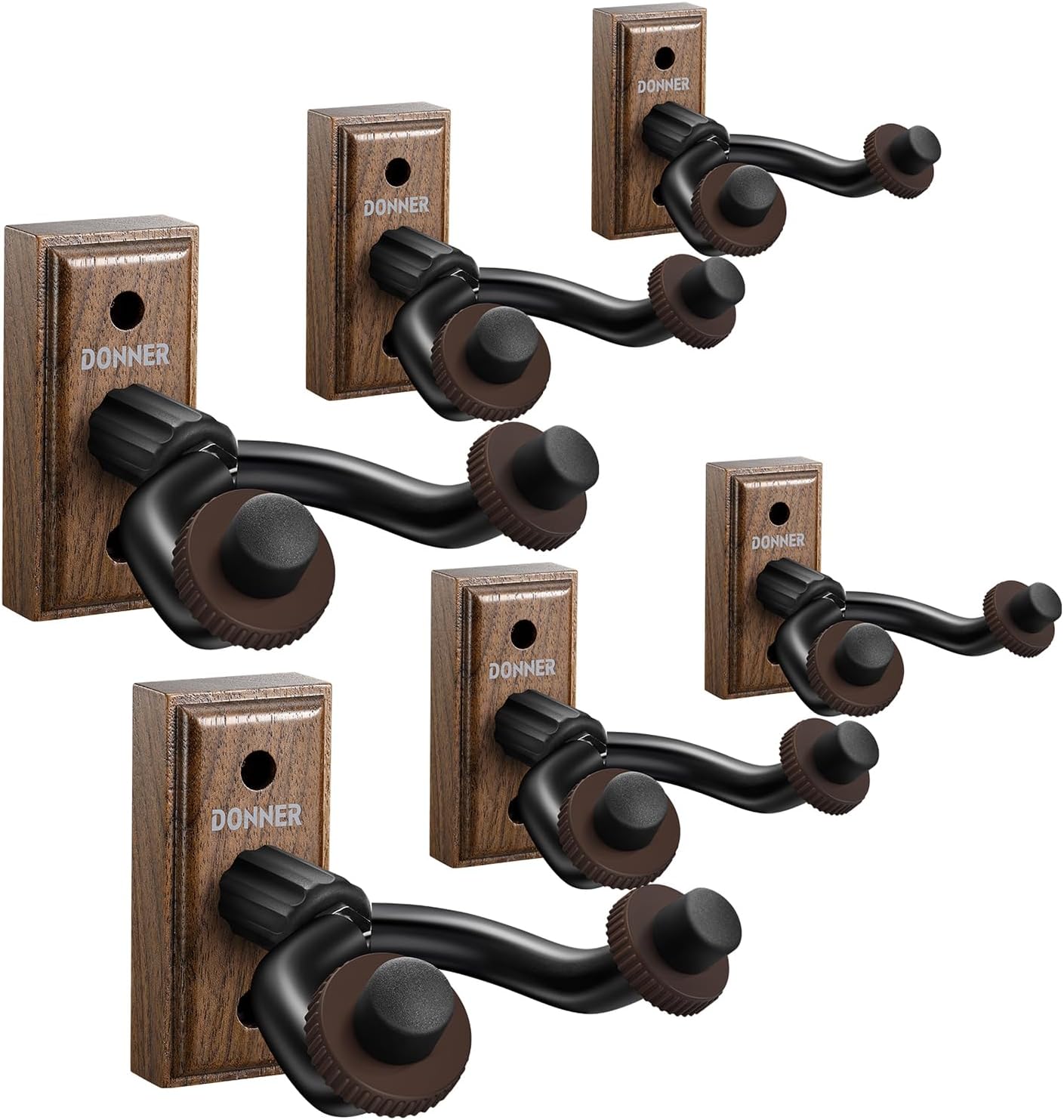 Soporte de pared para guitarras y bajos y otros instrumentos de cuerda, con base de madera. Donner