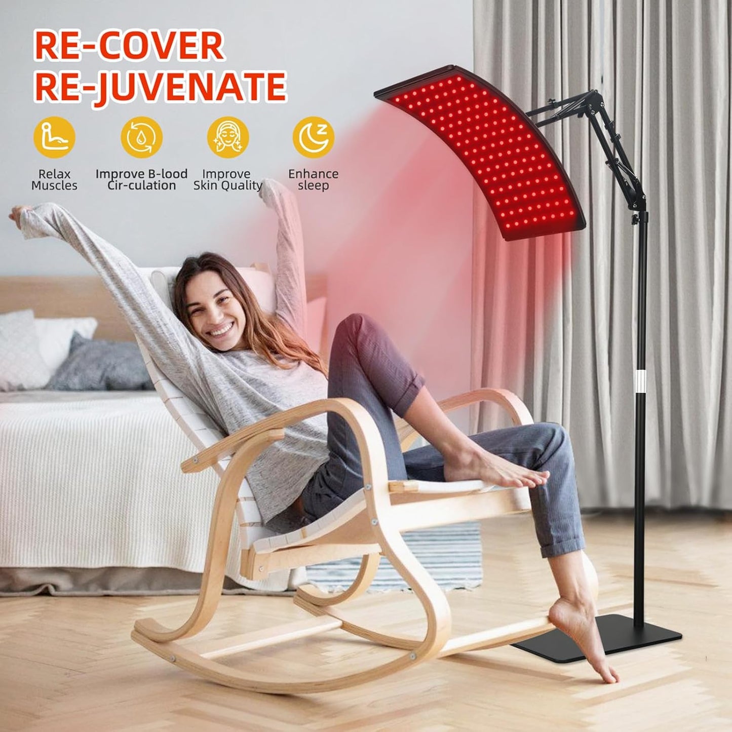 Terapia de luz roja con soporte ajustable. Viconor