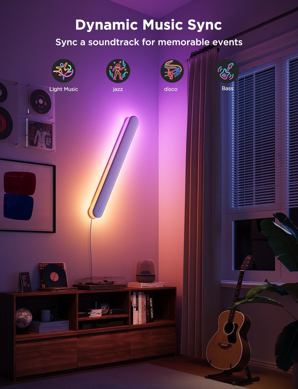 Barra de luz Govee Wall Sconce RGBIC inteligente, 6M de colores y más de 65 modos de escena