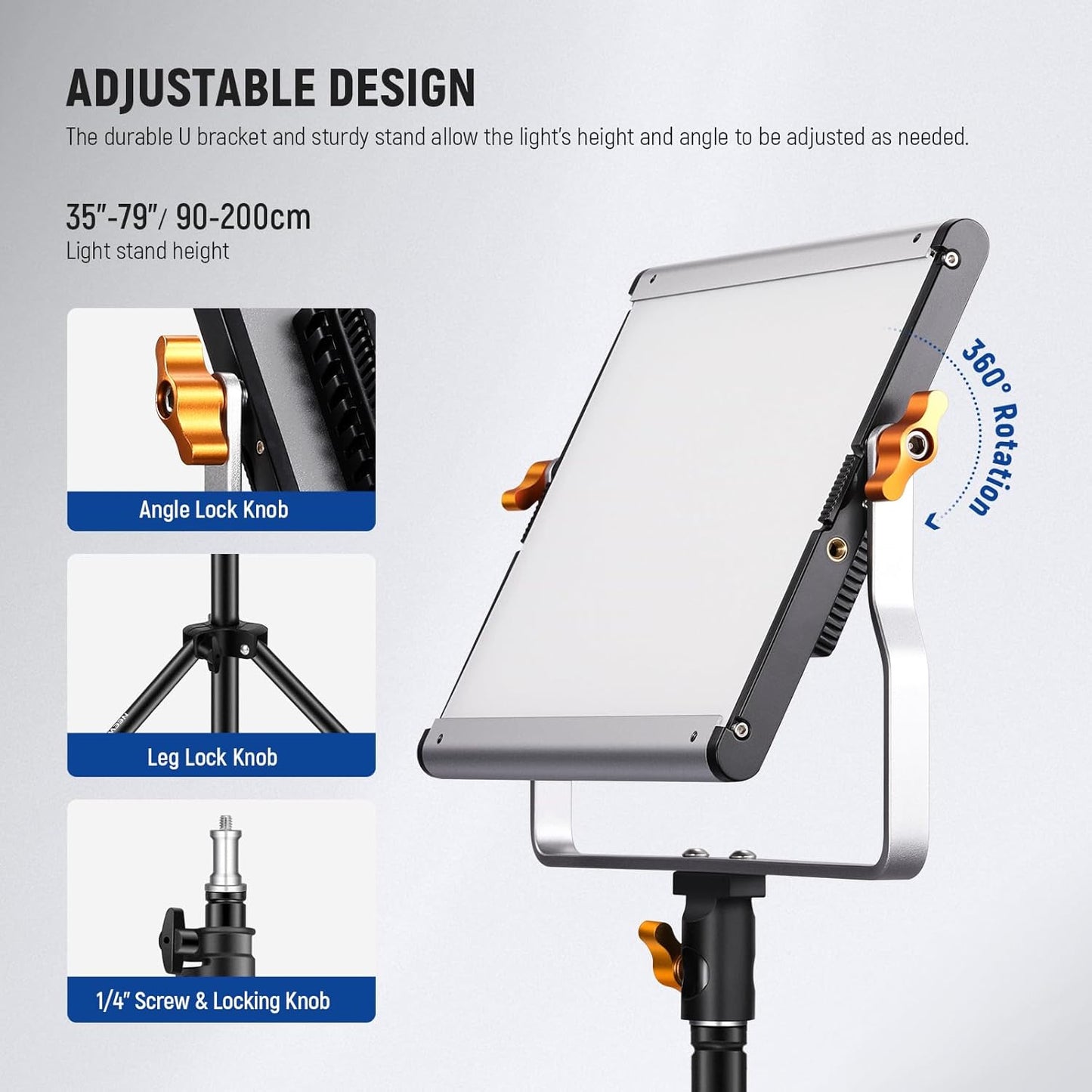 Neewer NL480. Iluminación LED Bicolor Compacta y Versátil. Kit de 2 luces, tripode y estuches