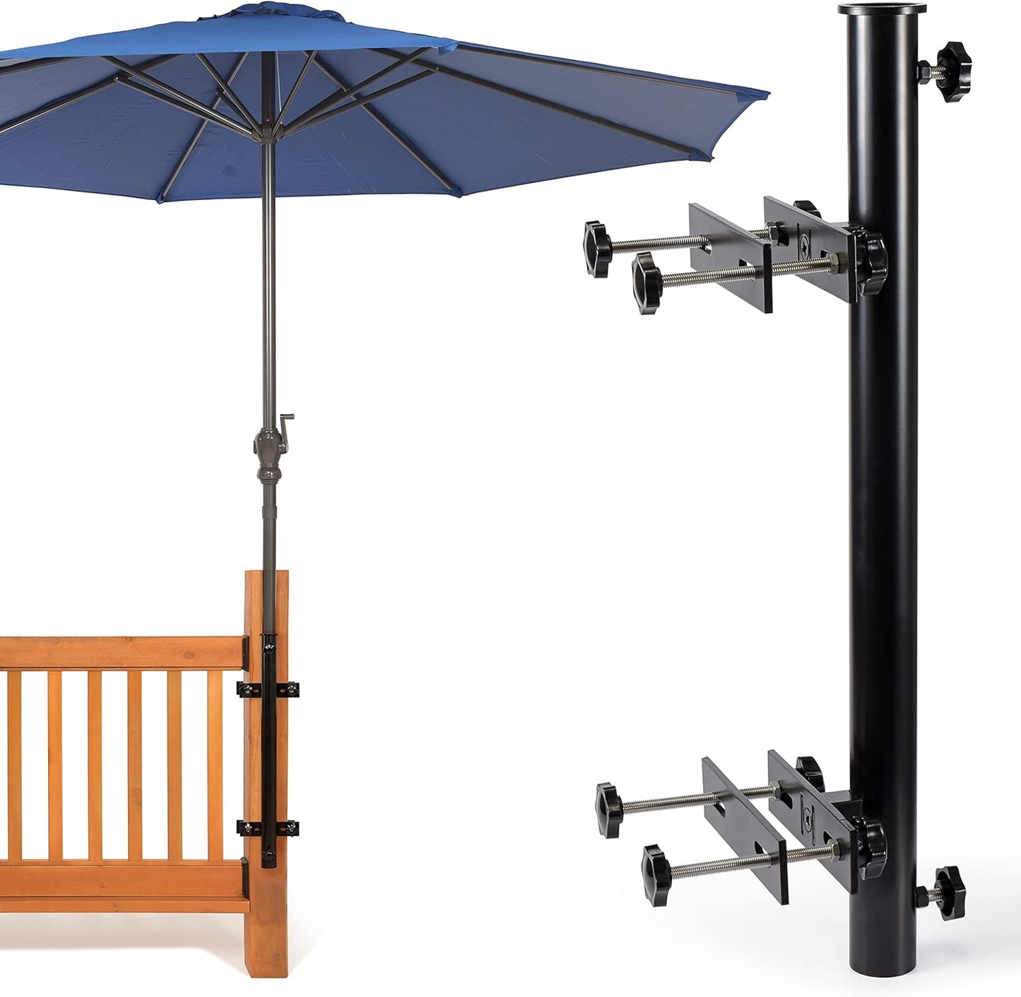 Base para sombrilla de acero inoxidable 304 22,8″ para montaje en poste o baranda