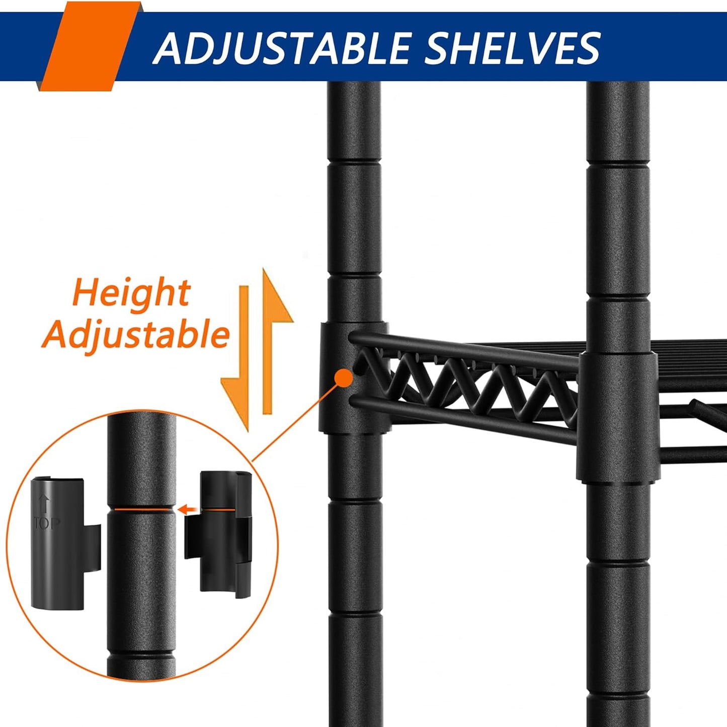 Estante/Organizador de metal ajustable con 5 estantes.