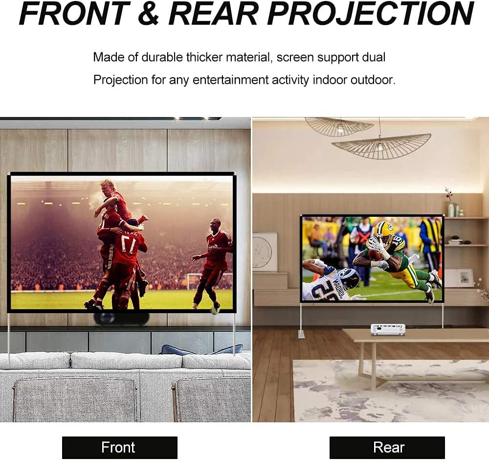 Pantalla para proyector de 120¨, con estructura portatil, para cine en casa ó campamento, compatible con 3D 4K HD