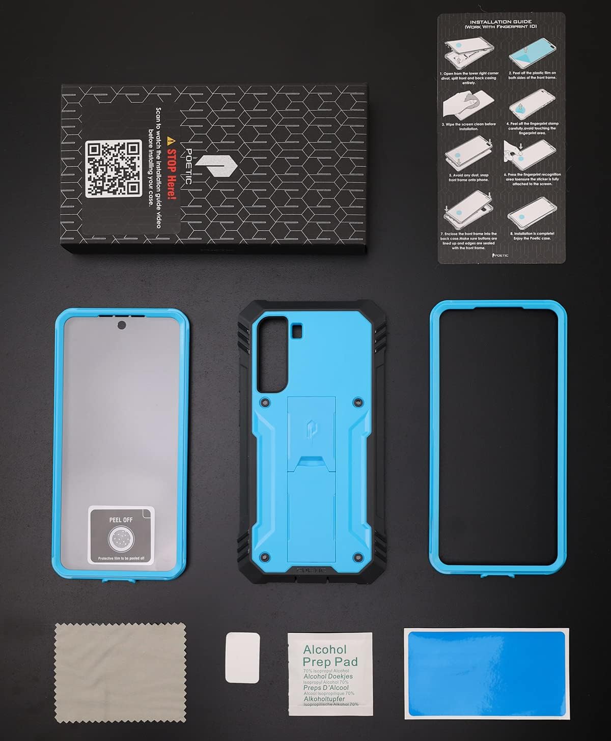 Estuche para Samsung Galaxy S21, contra golpes y protector de pantalla integrado. Poetic Revolution Series