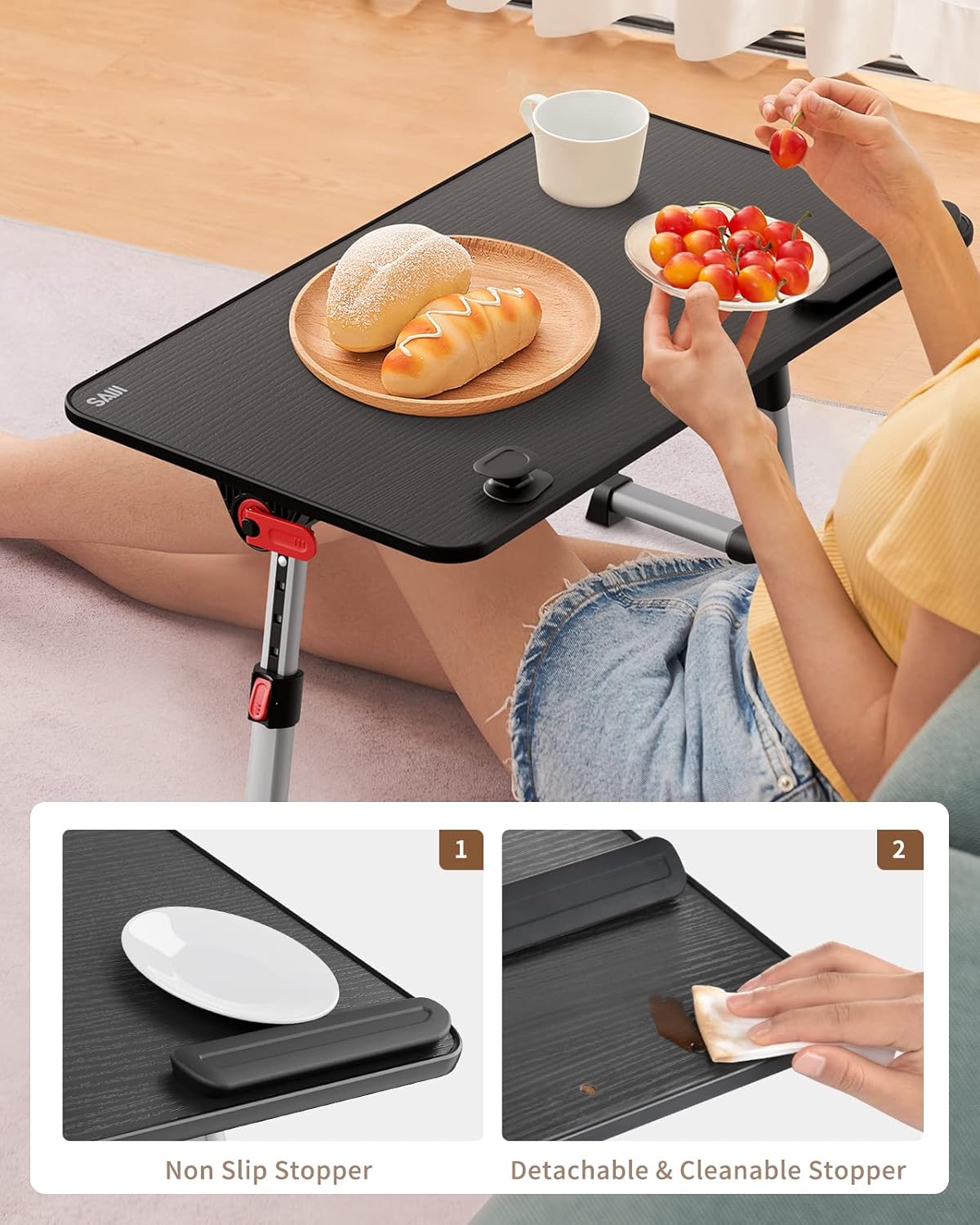 Mesa portátil ajustable 60 × 33 cm con inclinación y altura regulable – Saiji