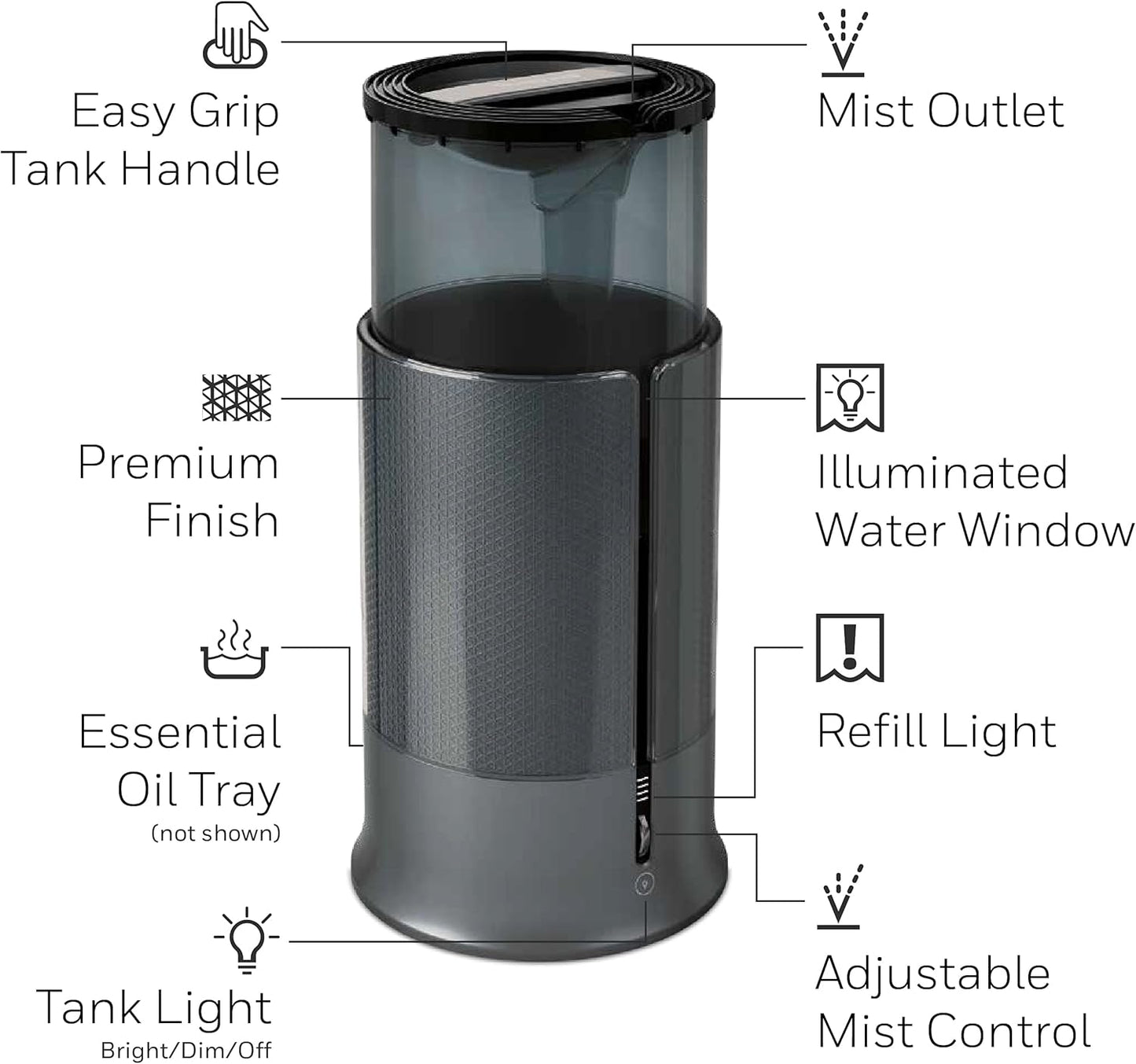 Humidificador Cool Mist Honeywell Designer HUL430B – Ultra‐silencioso 1.25 gal