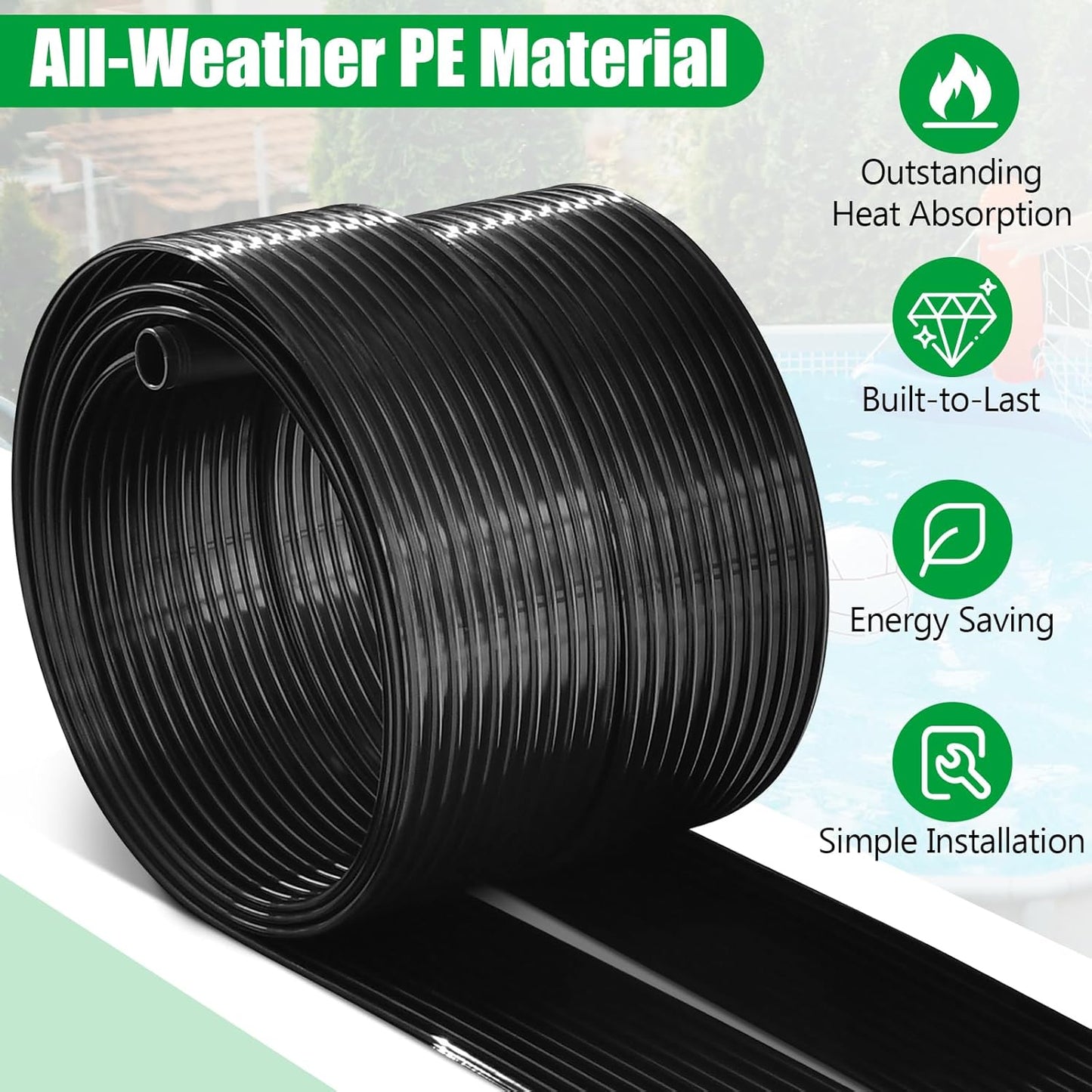 Calentador Solar para Piscinas portatiles – Ideal Above-Ground / In-Ground