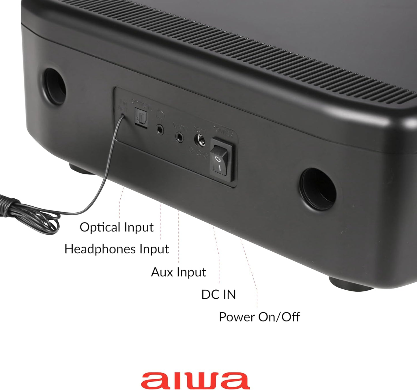 Parlante de 30 W, con bluetooth, reproductor de CD´s, entrada óptica y radio FM. AIWA Exos Home Speaker
