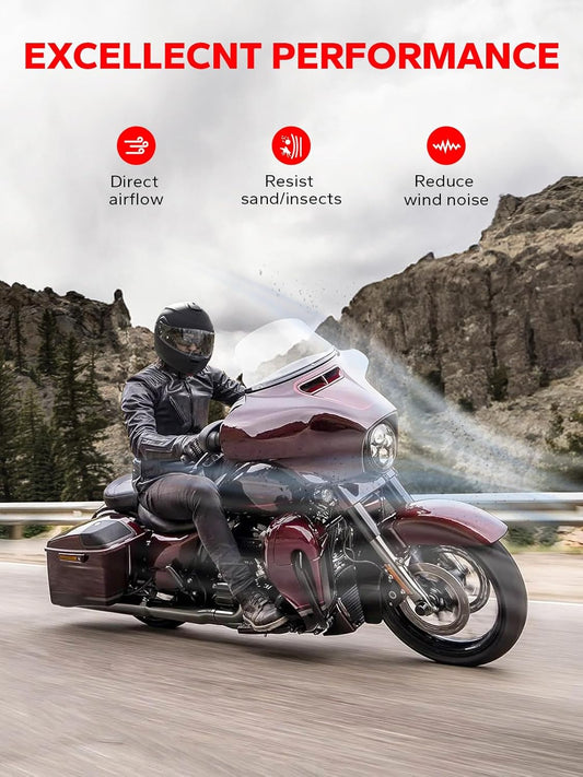 Parabrisas Curveado de 10-pulgadas para Harley Davidson Touring 2014-2023