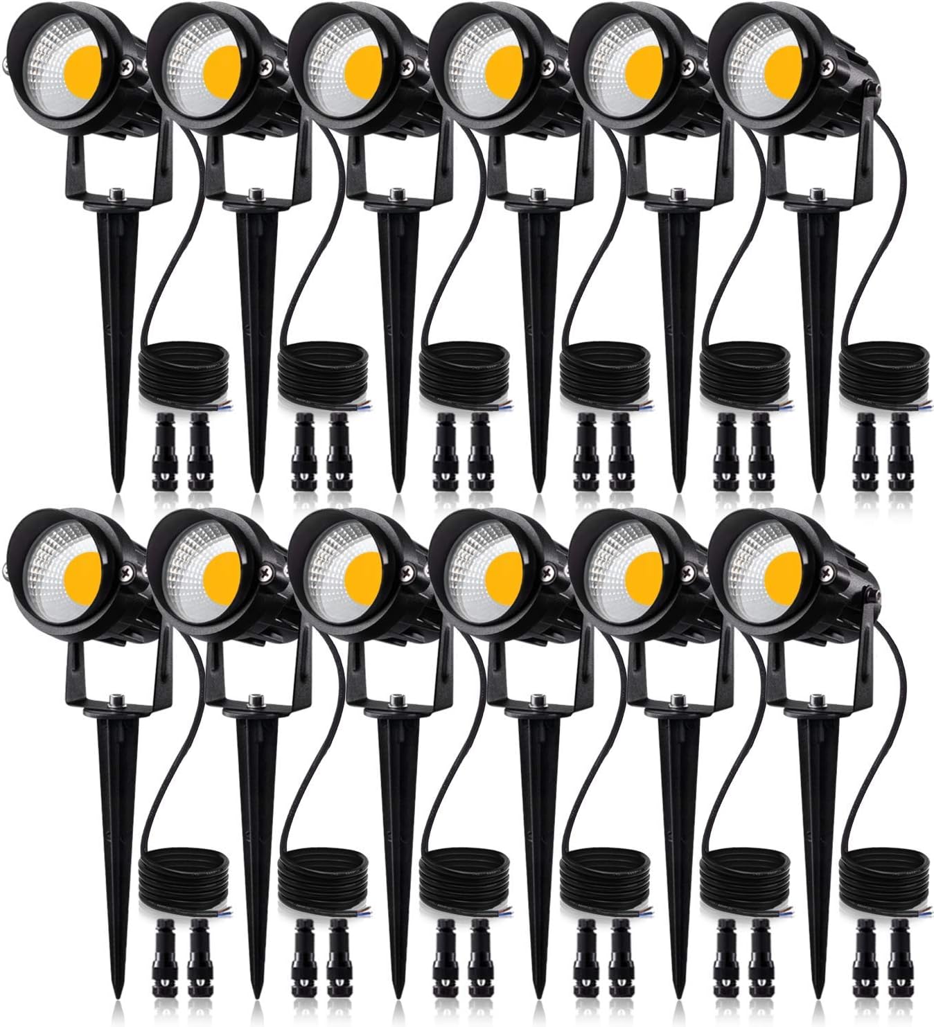 Luces LED (12V) para exteriores, impermeables,de metal blanco súper cálido (900 LM). SUNVIE