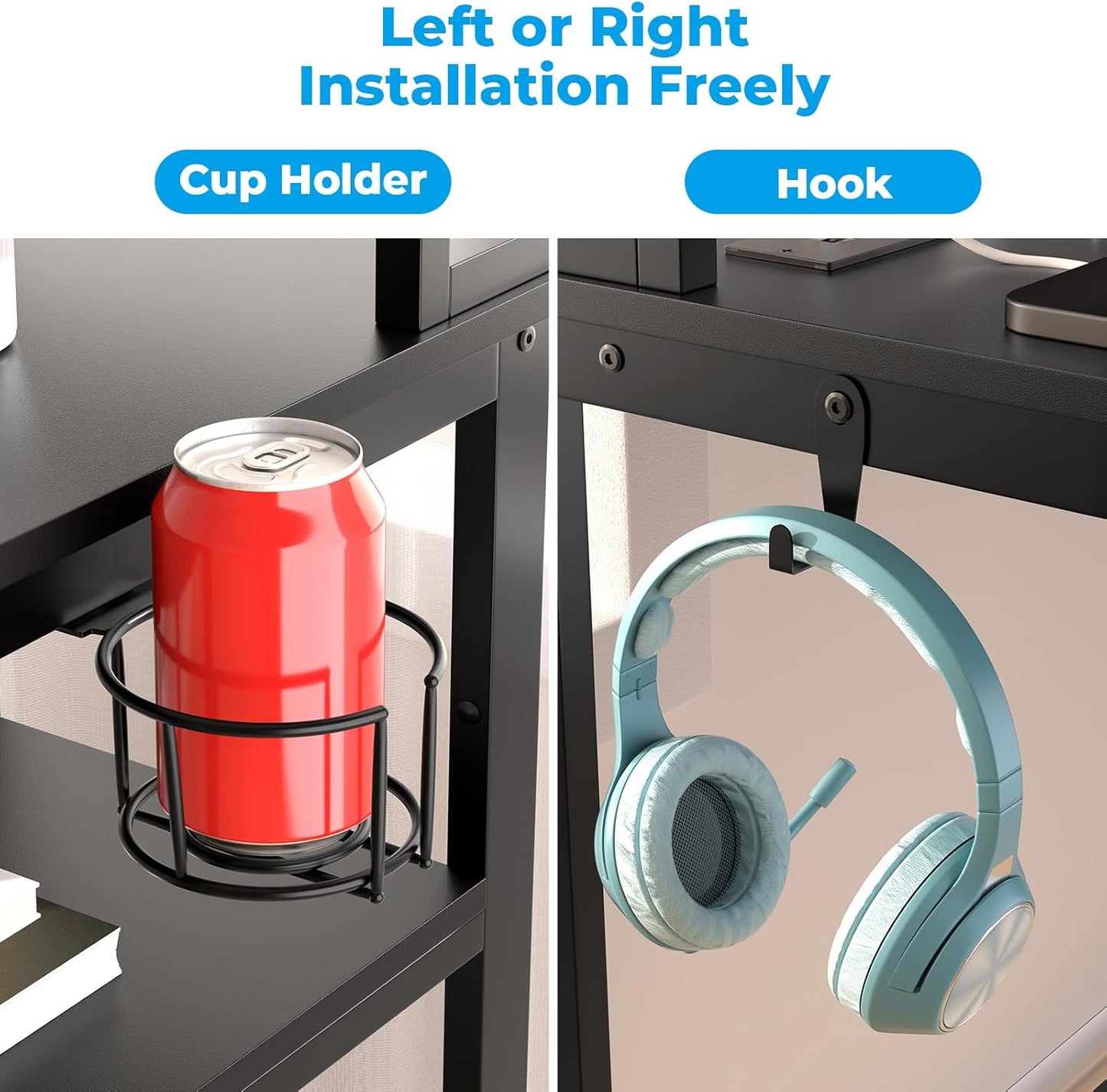 Escritorio moderno, con toma corriente y puertos de carga USB, 1.20m con soporte ergonómico para monitor