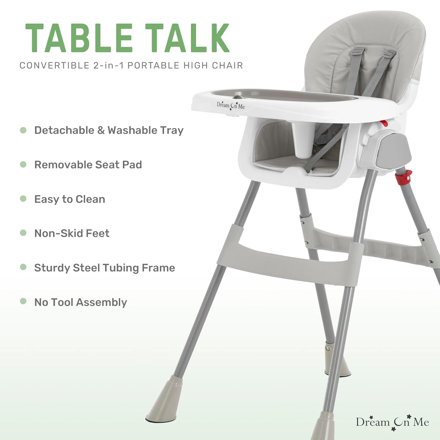 Silla para bebes 2 en 1, con mesita. Dream On Me