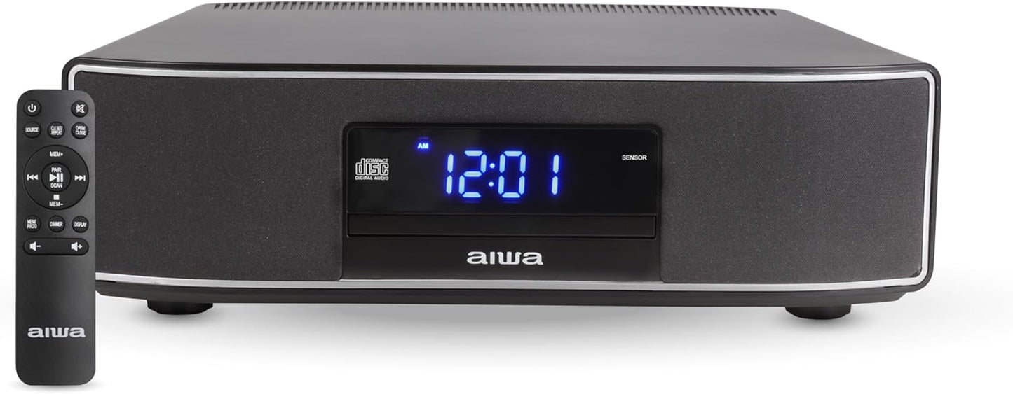 Parlante de 30 W, con bluetooth, reproductor de CD´s, entrada óptica y radio FM. AIWA Exos Home Speaker