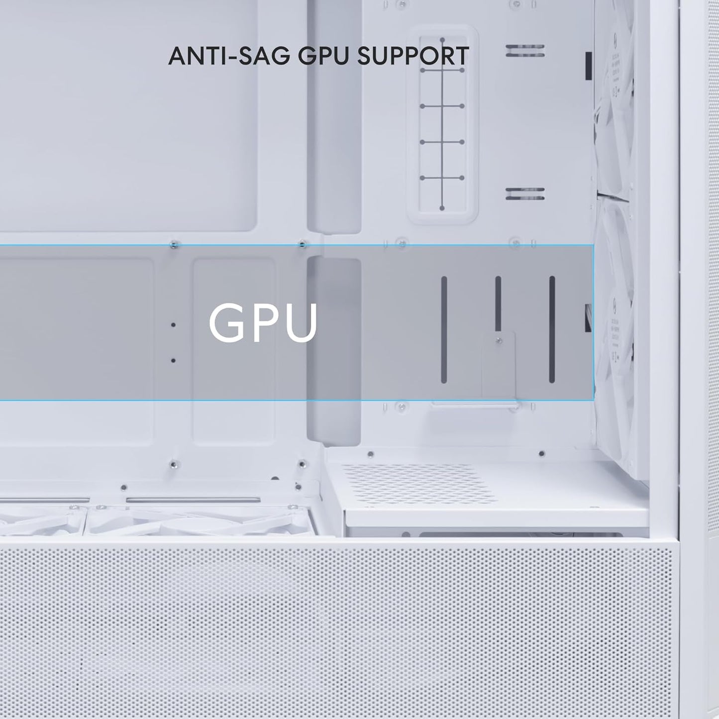 Case de computadora con ventiladores ARGB preinstalados, color blanco. LIAN LI LANCOOL 207
