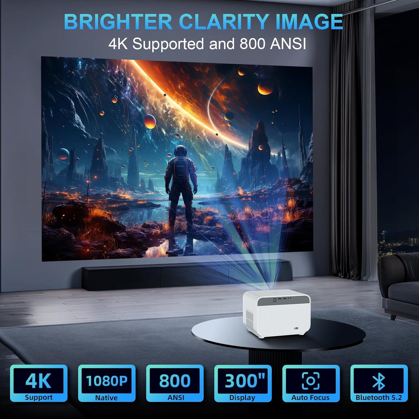 Proyector FunFlix A1 — 1080p, 800 ANSI, WiFi y Bluetooth
