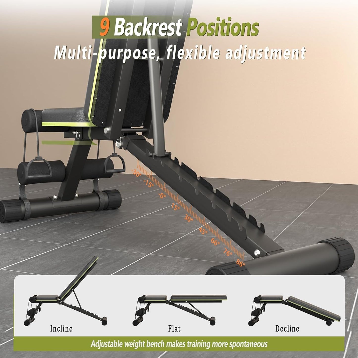 Banco de pesas ajustable plegable modelo “Kunel Adjustable Weight Bench”