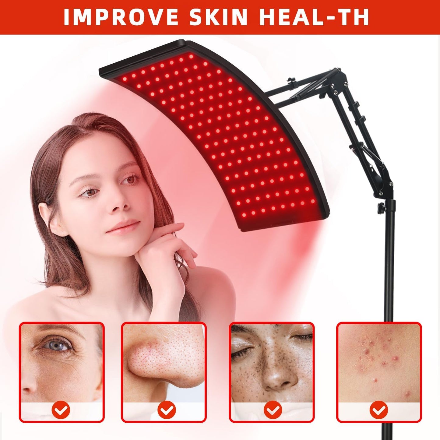 Terapia de luz roja con soporte ajustable. Viconor