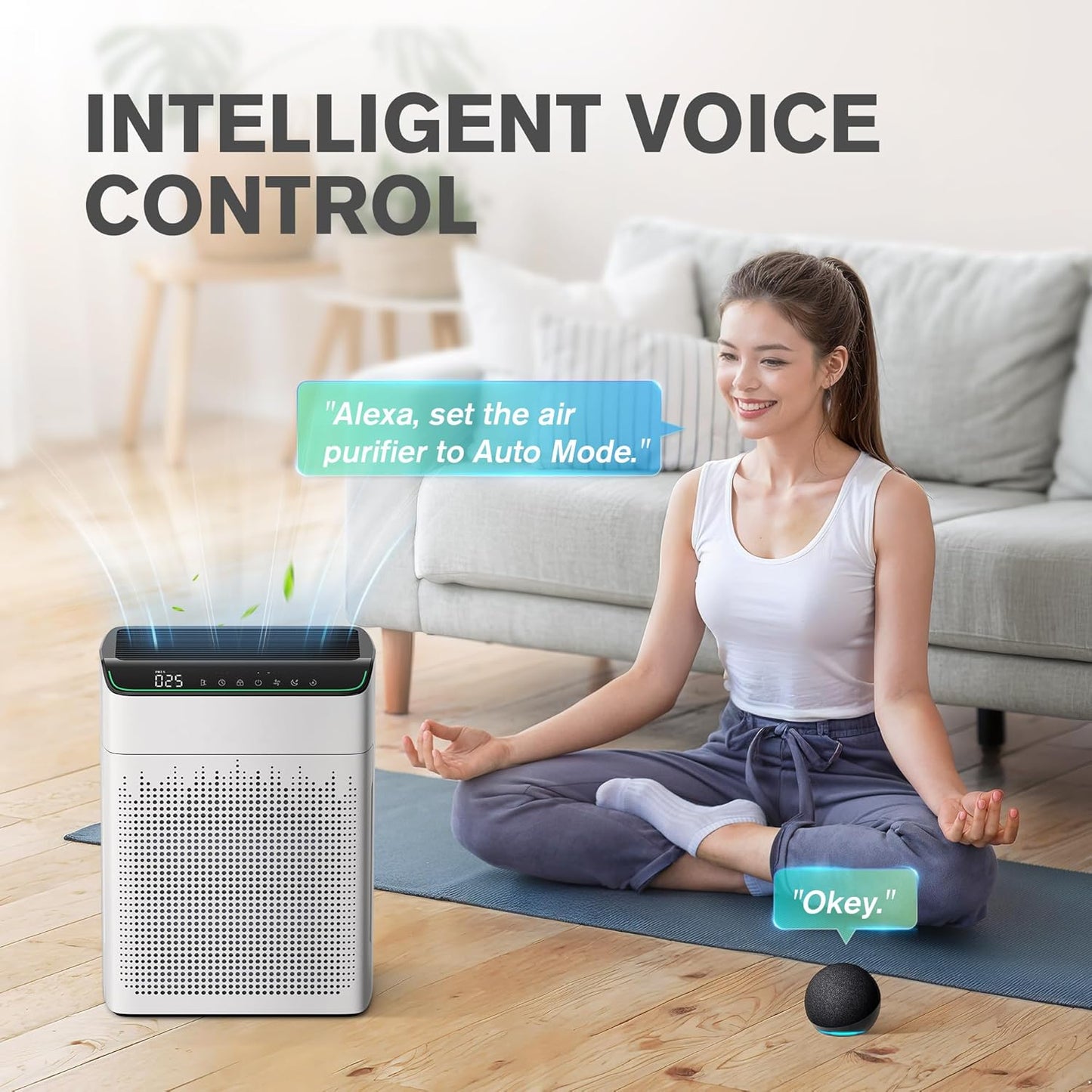 Purificador de aire WIFI/Alexa para habitación grande, con monitor de calidad del aire. MORENTO