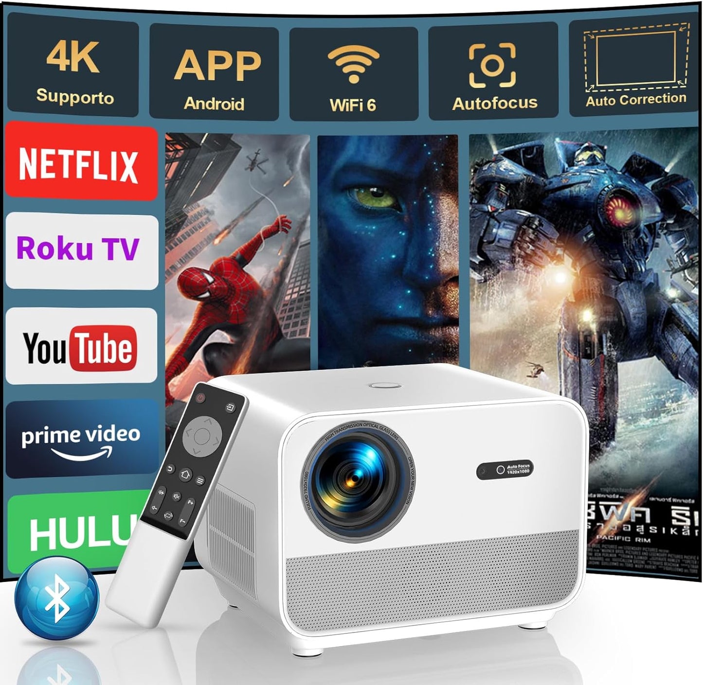 Proyector FunFlix A1 — 1080p, 800 ANSI, WiFi y Bluetooth