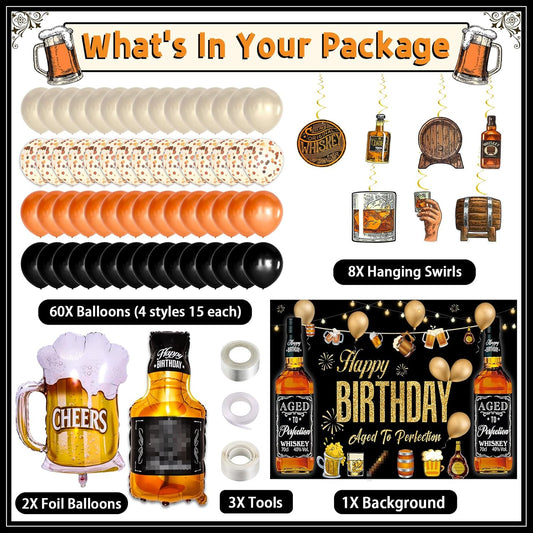 Decoración Colgante Espiral “Aged to Perfection” – Fiesta / Cumpleaños