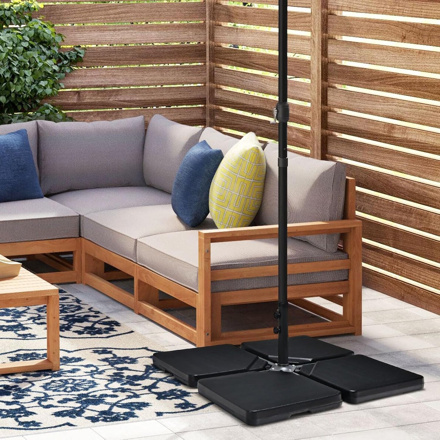 Base rellenable para sombrilla de patio offset de hasta 60 kg aprox. – Giantex