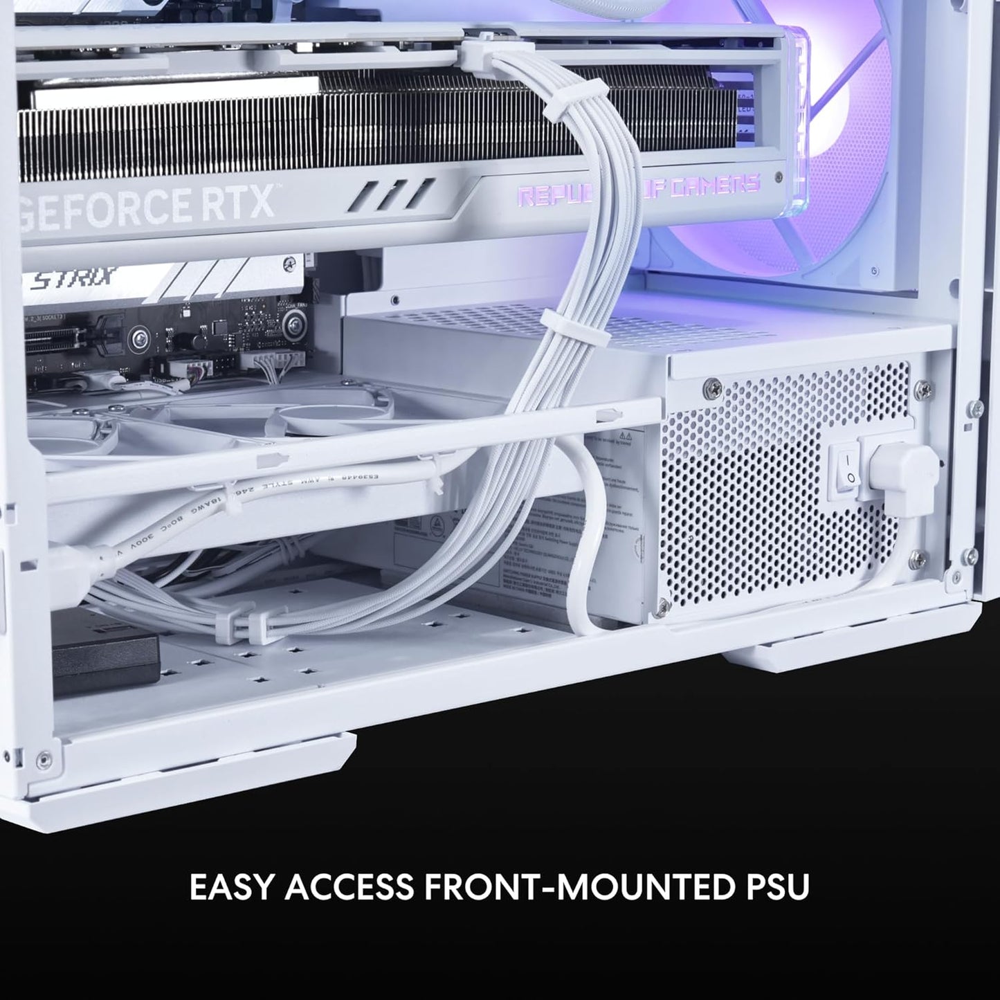 Case de computadora con ventiladores ARGB preinstalados, color blanco. LIAN LI LANCOOL 207