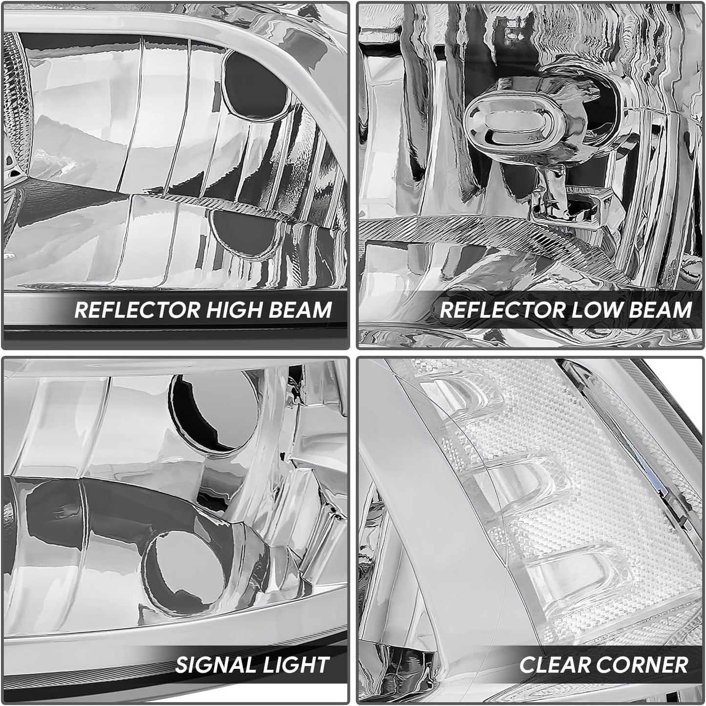 Focos delanteros compatibles con Dodge RAM (revisar modelos en la descripción, cromado/transparente