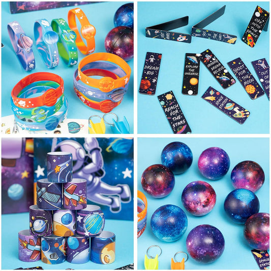 Kits para regalos de fiestas con tematica espacial. 9 kits